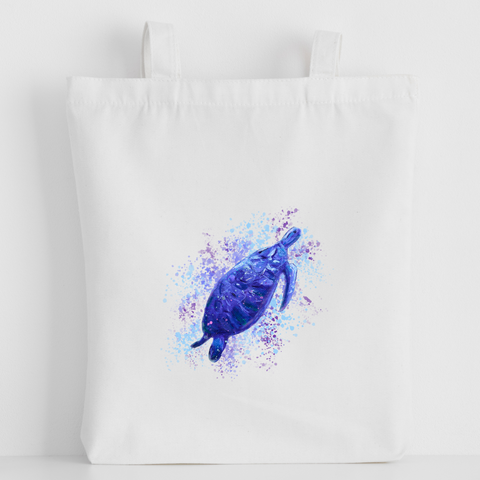 Nature's Own - Luxury canvas tote bag, Sea Turtle painting, handprinted in Cornwall - HartandDesign