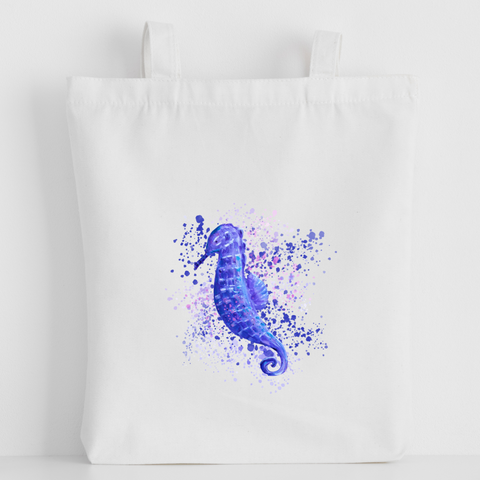 Nature's Own - Luxury canvas tote bag, Seahorse painting, handprinted in Cornwall - HartandDesign