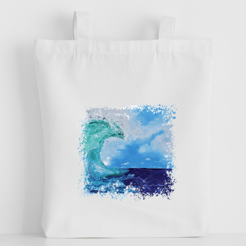 Nature's Own - Luxury canvas tote bag, Fluid Wave painting, handprinted in Cornwall - HartandDesign