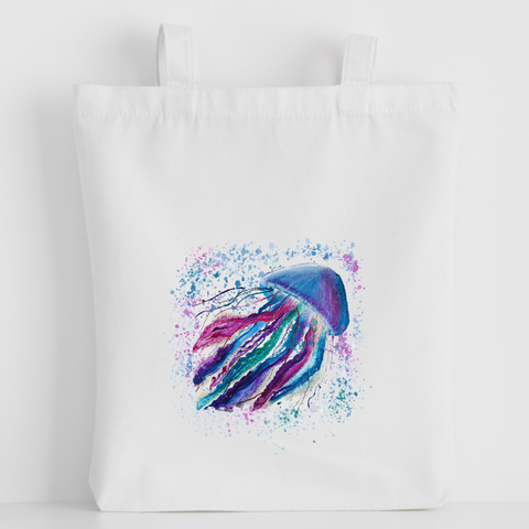 Nature's Own - Luxury canvas tote bag, Jubilant Jellyfish, handprinted in Cornwall - HartandDesign