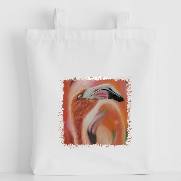 Flamingo canvas top tote bags
