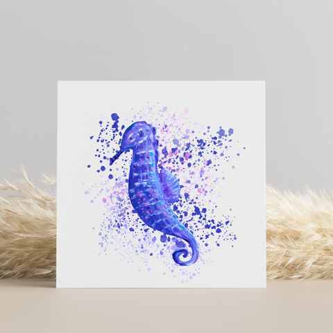 Nature's Own - Seahorse Painting - Greetings Card version 2 - HartandDesign