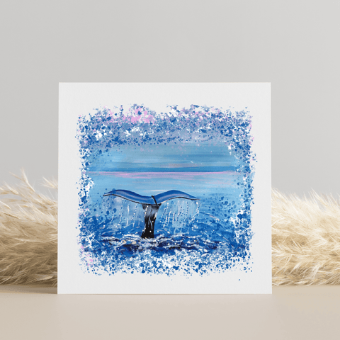 Nature's Own - Whale Tail Painting - Greetings Card - HartandDesign