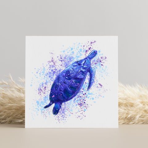 Nature's Own - Sea Turtle Painting - Greetings Card version 2 - HartandDesign