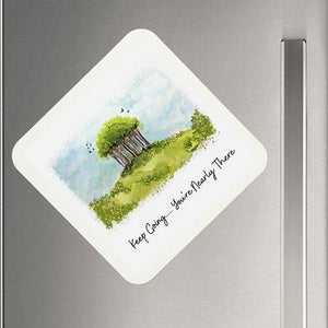 Quote Art Magnet, Nearly There Trees Painting with quote - HartandDesign