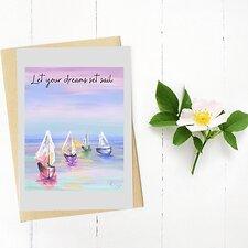 Quote Art from the Heart Greetings Card -Set Sail - 4 for £8 - HartandDesign