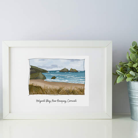 Art of Cornwall - Holywell Bay, Cornwall - Art Print - HartandDesign