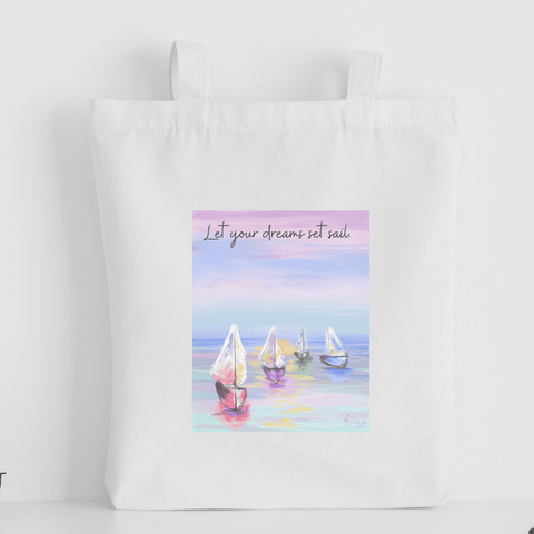 Quote Art Tote Bag, Set Sail - HartandDesign