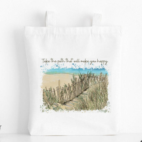 Quote Art Tote Bag, The Path - HartandDesign