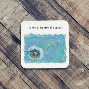 Quote Art coaster, The Wish - HartandDesign