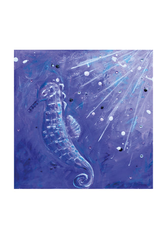 Seahorse painting | The original painting of 'Back to the Light' - HartandDesign