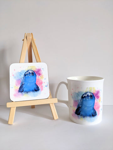 Sealife Mug and coaster set - Dolphin - HartandDesign