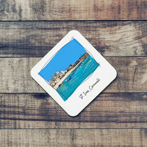 Art of Cornwall coaster, St.Ives Painting, Newquay, Cornwall - HartandDesign