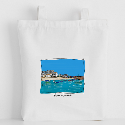 Art of Cornwall - Luxury canvas tote bag, St.Ives handprinted in Cornwall- Cornish Gift - HartandDesign