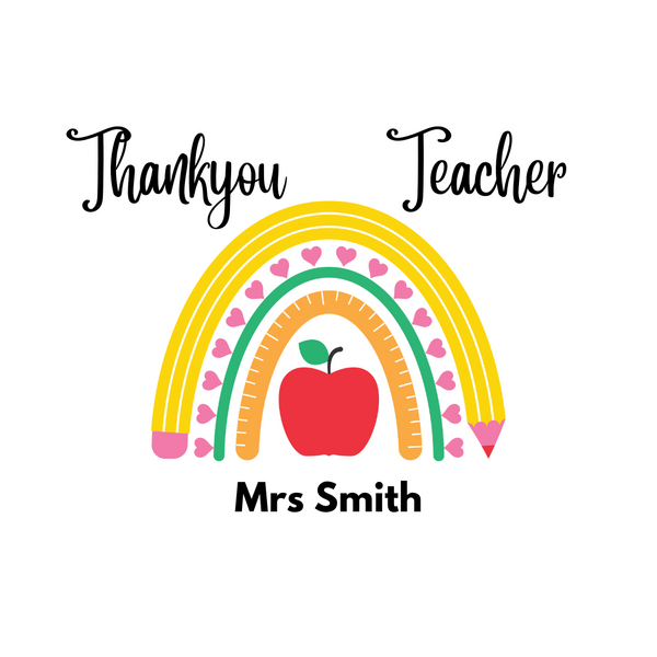 Personalised Teacher Thank You Present - High Gloss White Coaster - HartandDesign