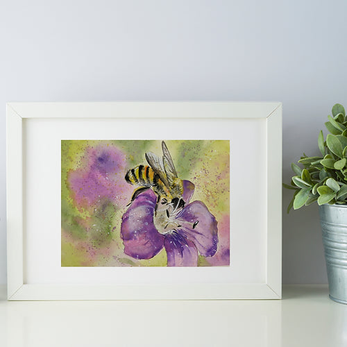 Nature's Own -Bumble Bee on a Flower Print - HartandDesign