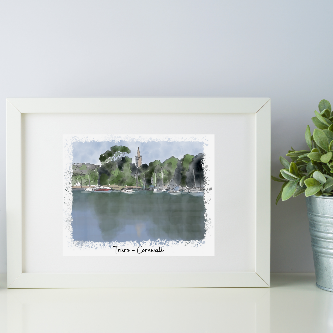 Art of Cornwall - Malpas, Truro, Cornwall - Art Print - HartandDesign