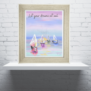 Set Sail- Quote Art print mount and frame option - HartandDesign