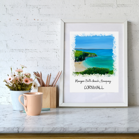 Art of Cornwall - Mawgan Porth Beach, Cornwall - Art Print - HartandDesign
