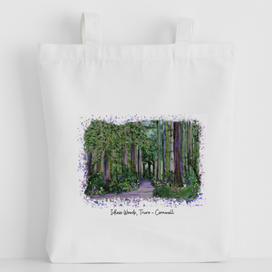 Art of Cornwall - Luxury canvas tote bag, Idless Woods Painting, handprinted in Cornwall - Cornish Gift - HartandDesign