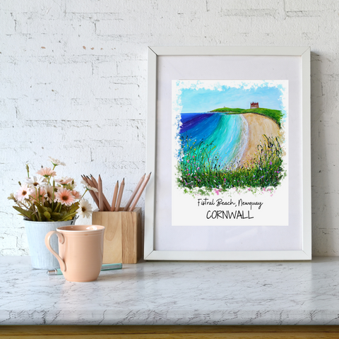 Art of Cornwall -Fistral Beach, Newquay - Art Print - HartandDesign