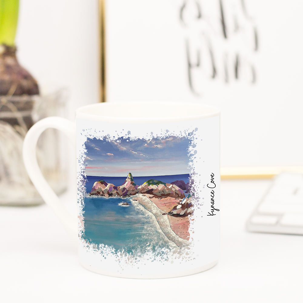 Art of Cornwall, Bone china mug, Kynance Cove, Cornwall - HartandDesign