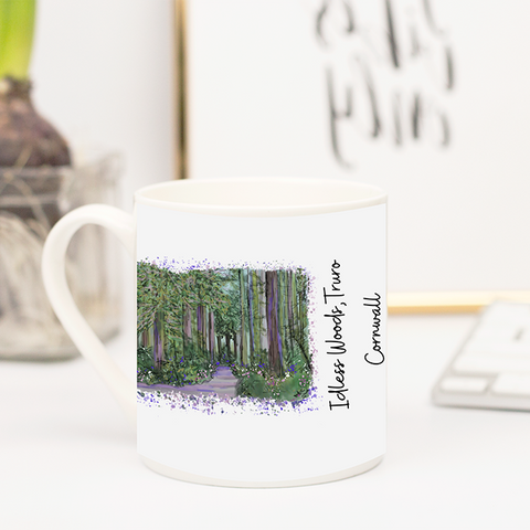 Art of Cornwall, Bone China Mug, Idless Wooods Painting, Cornwall - HartandDesign