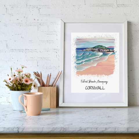 Art of Cornwall - Fistral Beach, Cornwall - Art Print - HartandDesign