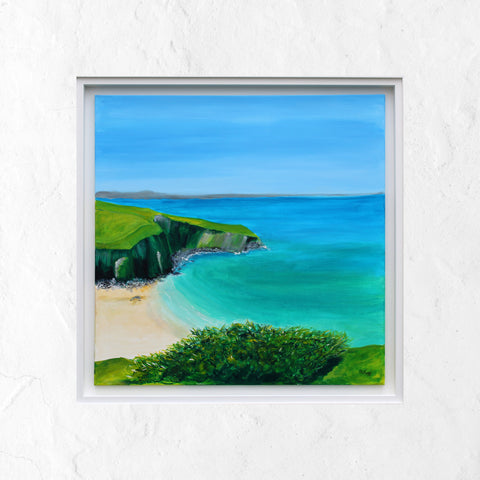 Art of Cornwall - Mawgan Porth Beach painting | The original painting of 'A Sense of Mawgan Porth' - HartandDesign
