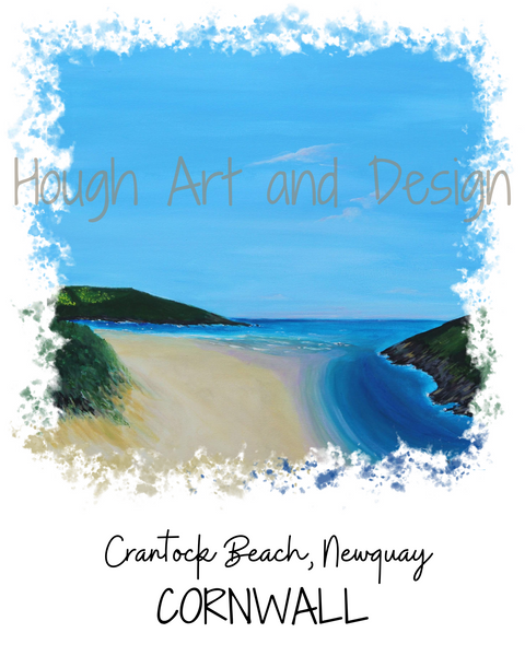 Art of Cornwall, Crantock Beach, Newquay - Art Print - HartandDesign