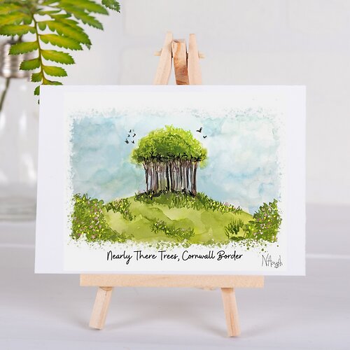 Art of Cornwall magnet, Nearly There Trees Painting, Cornwall - Cornish Gift - HartandDesign