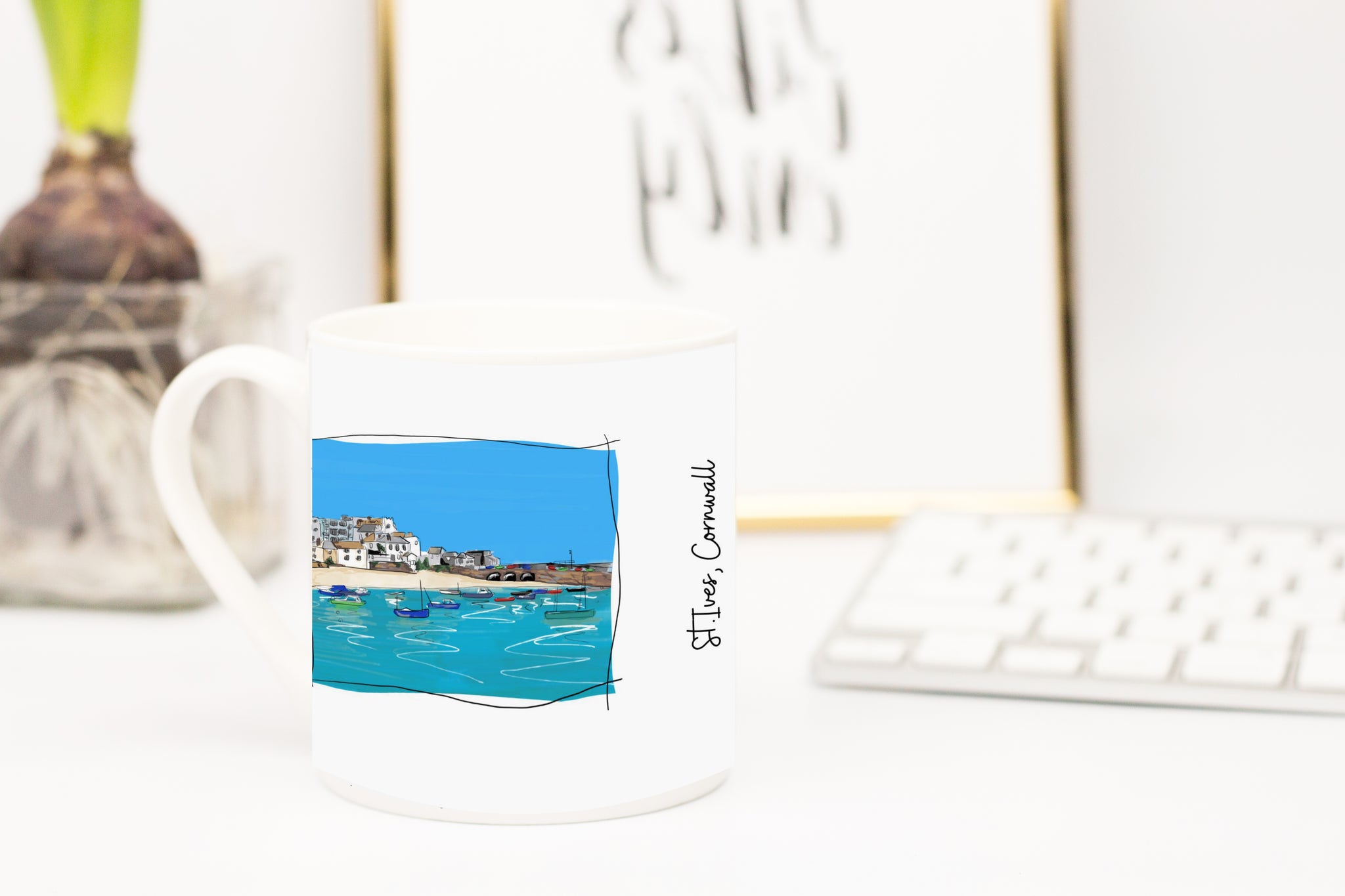 Art of Cornwall, Bone china mug, St.Ives, Cornwall - HartandDesign