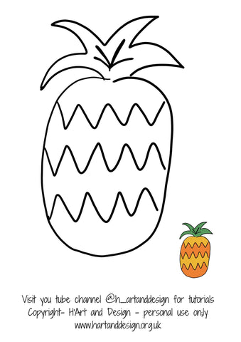 Free.. adult colouring page / traceable / printable pineapple - HartandDesign