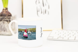 Art of Cornwall, Bone china mug, Fowey, Cornwall - HartandDesign